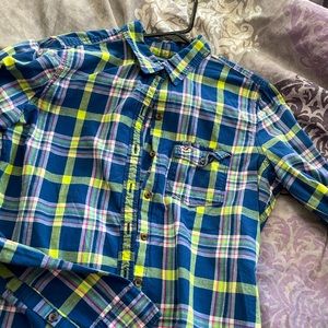 Woman’s cotton button down plaid long sleeve